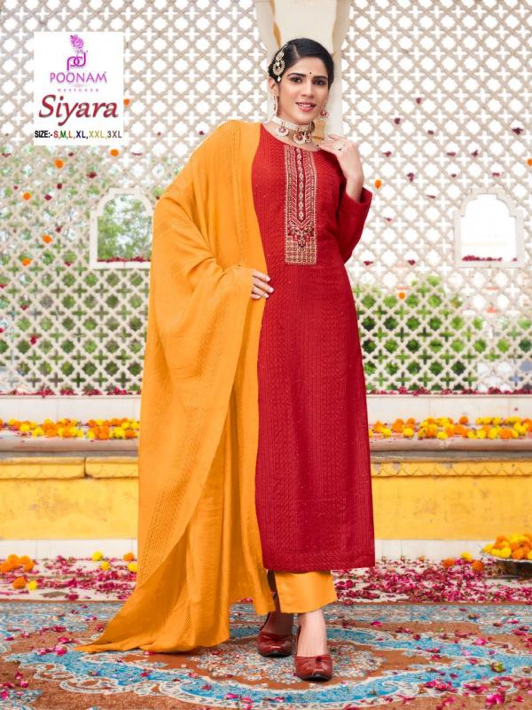 Poonam Siyara Festive Wear Silk Designer Readymade Collection